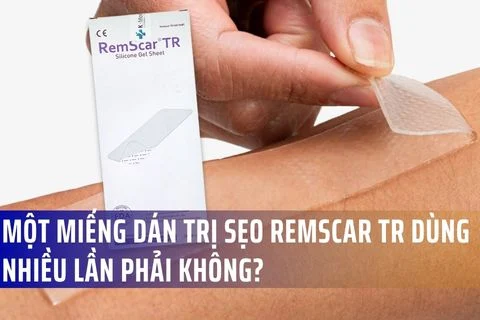 Một miếng dán silicone trị sẹo RemScar TR dùng nhiều lần phải không?