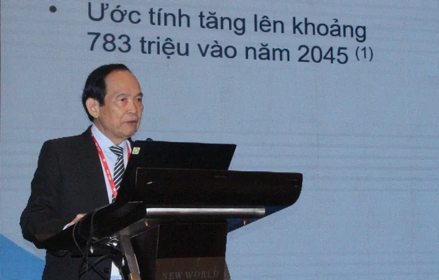 GS.TS.BS. Trần Hữu Dàng, Chủ tịch Hội Nội tiết và Đái tháo đường Việt Nam trình bày tại hội thảo. Ảnh: Xuân Dự GS.TS.BS. Trần Hữu Dàng, Chủ tịch Hội Nội tiết và Đái tháo đường Việt Nam trình bày tại hội thảo. Ảnh: Xuân Dự